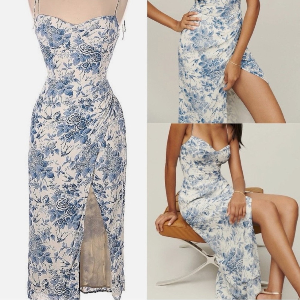 Reformation Kourtney Side Slit Midi Dress